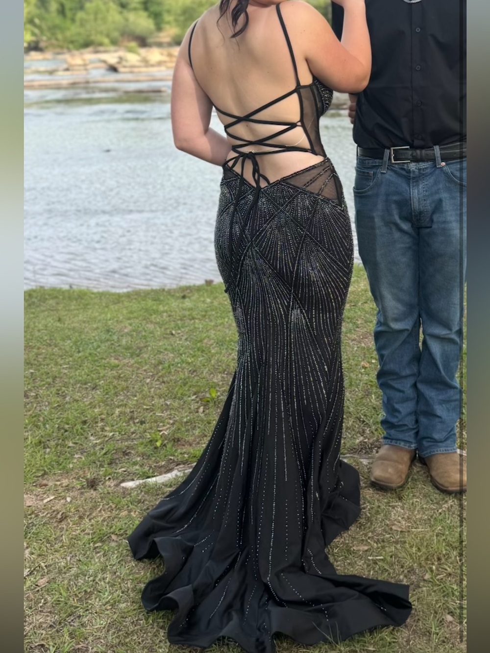 Stunning black Dimitra prom dress